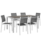 Ensemble de salle à manger d'extérieur 7 pièces en aluminium Shore