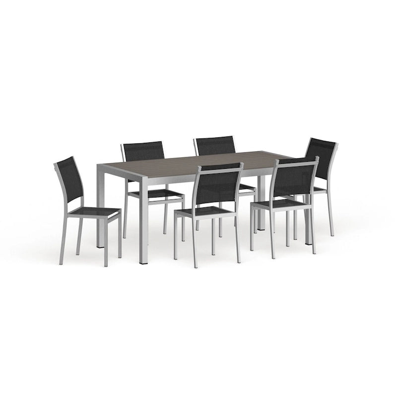 Ensemble de salle à manger d'extérieur 7 pièces en aluminium Shore