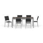 Ensemble de salle à manger d'extérieur 7 pièces en aluminium Shore