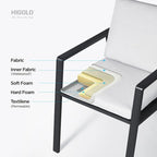 HIGOLD Nofi Ensemble repas de 5 pièces en aluminium pour patio, anthracite mat