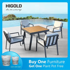 HIGOLD Nofi Ensemble repas de 5 pièces en aluminium pour patio, anthracite mat