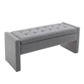 Banc de rangement Home Etta en tissu bouclette