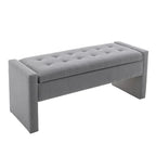 Banc de rangement Home Etta en tissu bouclette