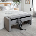 Banc de rangement Home Etta en tissu bouclette