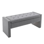 Banc de rangement Home Etta en tissu bouclette