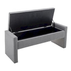 Banc de rangement Home Etta en tissu bouclette