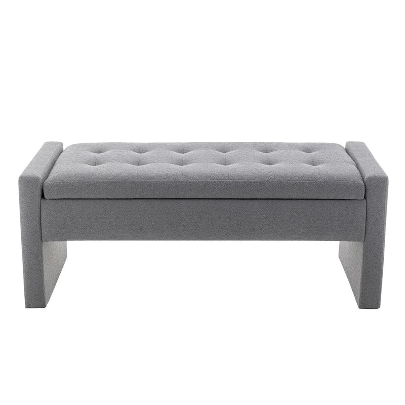 Banc de rangement Home Etta en tissu bouclette