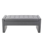 Banc de rangement Home Etta en tissu bouclette