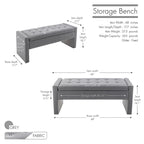 Banc de rangement Home Etta en tissu bouclette