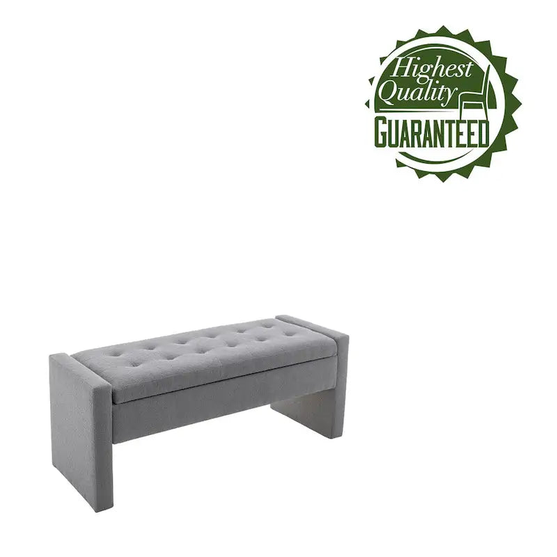 Banc de rangement Home Etta en tissu bouclette