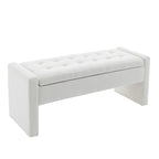 Banc de rangement Home Etta en tissu bouclette