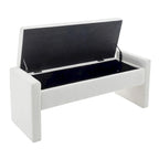 Banc de rangement Home Etta en tissu bouclette