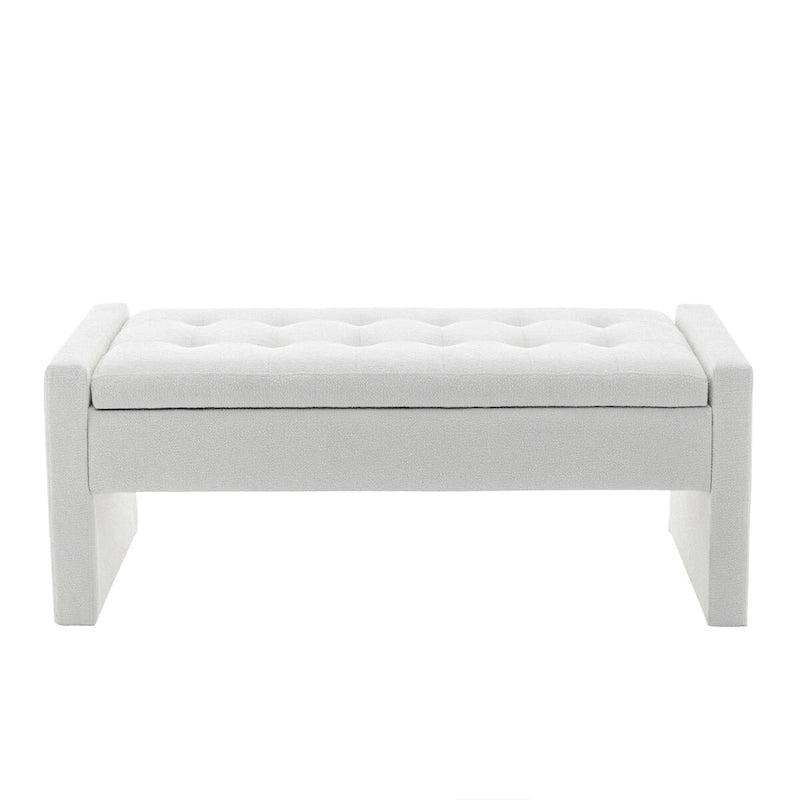 Banc de rangement Home Etta en tissu bouclette