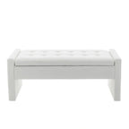Banc de rangement Home Etta en tissu bouclette
