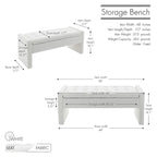 Banc de rangement Home Etta en tissu bouclette