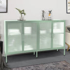 Meuble en métal avec porte en verre trempé et étagère réglable