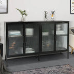 Metal Tempered Glass Cabinet with Adjustable Shelf