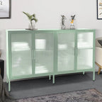 Meuble en métal avec porte en verre trempé et étagère réglable