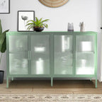 Meuble en métal avec porte en verre trempé et étagère réglable