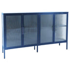 Meuble en métal avec porte en verre trempé et étagère réglable