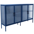 Meuble en métal avec porte en verre trempé et étagère réglable