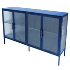 Meuble en métal avec porte en verre trempé et étagère réglable