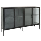 Meuble en métal avec porte en verre trempé et étagère réglable