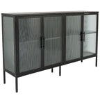 Meuble en métal avec porte en verre trempé et étagère réglable