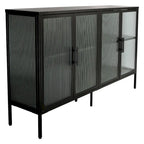 Meuble en métal avec porte en verre trempé et étagère réglable