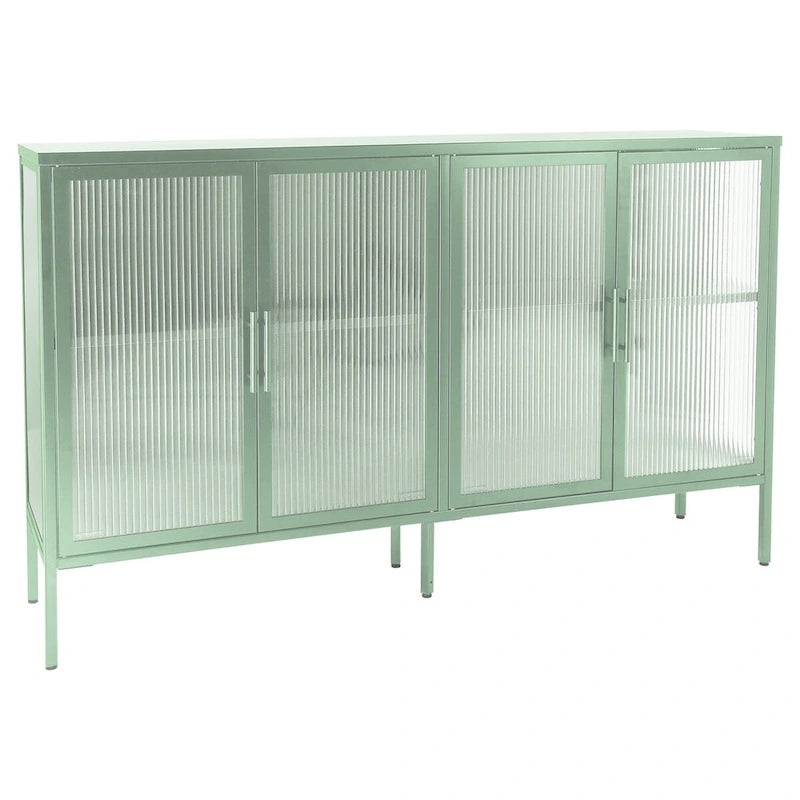 Meuble en métal avec porte en verre trempé et étagère réglable