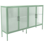 Meuble en métal avec porte en verre trempé et étagère réglable