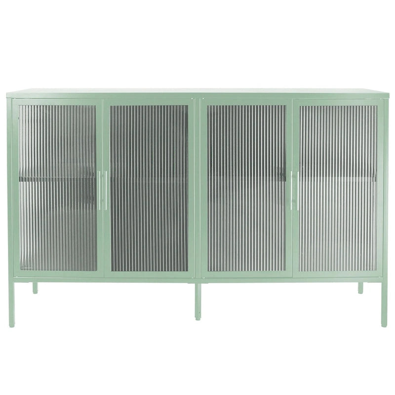 Meuble en métal avec porte en verre trempé et étagère réglable