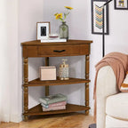 Table d'appoint d'angle triangulaire en bois pour petit salon