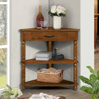 Table d'appoint d'angle triangulaire en bois pour petit salon