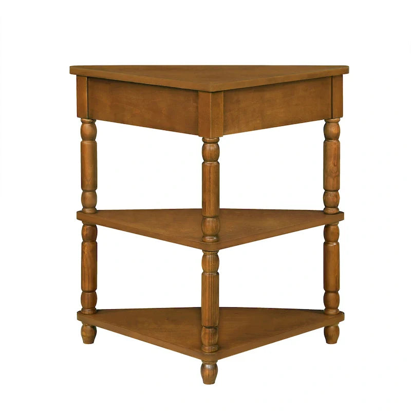 Table d'appoint d'angle triangulaire en bois pour petit salon