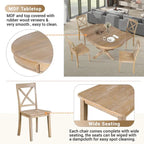 Ensemble de salle à manger 5 pièces avec table ronde extensible et 4 chaises