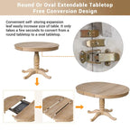 Ensemble de salle à manger 5 pièces avec table ronde extensible et 4 chaises