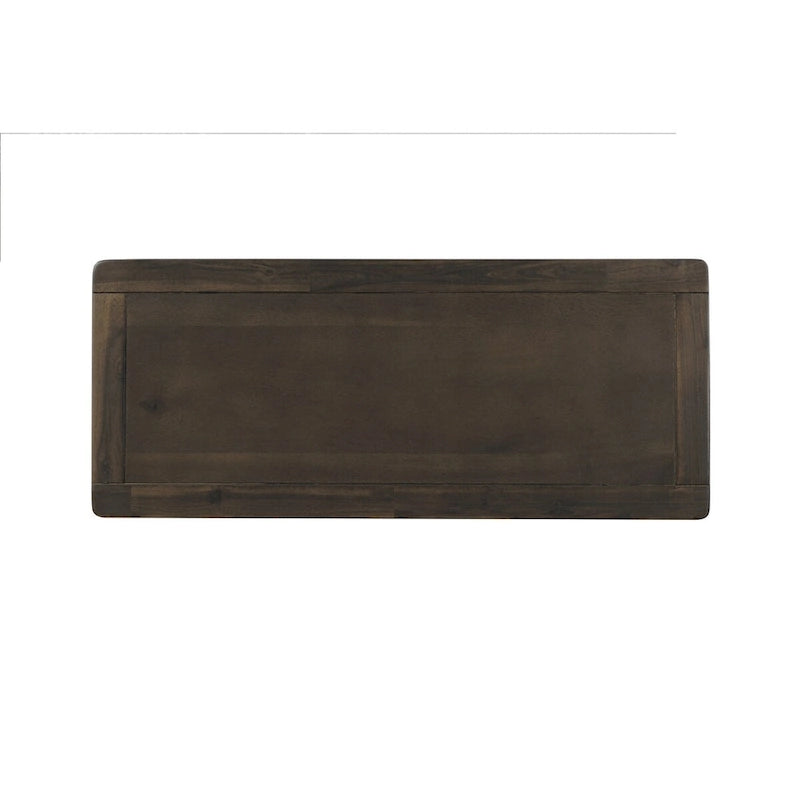 Meuble de rangement rustique avec deux tiroirs et quatre paniers en rotin classique pour salle à manger/entrée/salon