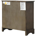 Meuble de rangement rustique avec deux tiroirs et quatre paniers en rotin classique pour salle à manger/entrée/salon