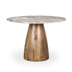 Allyson Round Medium Brown w/ Pink Marble Pedestal Dining Table - 42.0L x 42.0W x 30.0H