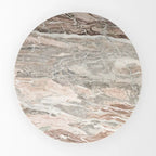 Table de salle à manger sur pied Allyson ronde marron moyen avec plateau en marbre rose - 42,0L x 42,0l x 30,0H