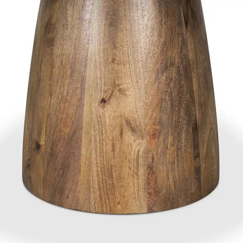 Table de salle à manger sur pied Allyson ronde marron moyen avec plateau en marbre rose - 42,0L x 42,0l x 30,0H