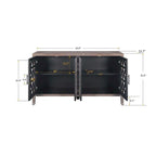 Meuble de rangement, Buffet, Cabinet antique à quatre portes ajourées