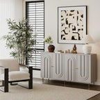 Bahut de buffet en bois laqué moderne à 4 portes