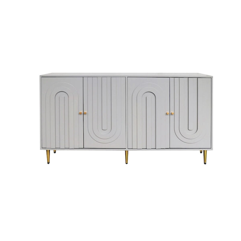 Bahut de buffet en bois laqué moderne à 4 portes