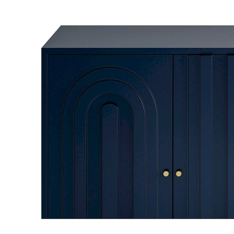 Bahut de buffet en bois laqué moderne à 4 portes