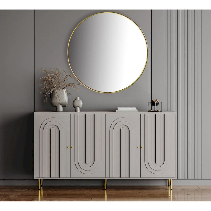 Bahut de buffet en bois laqué moderne à 4 portes