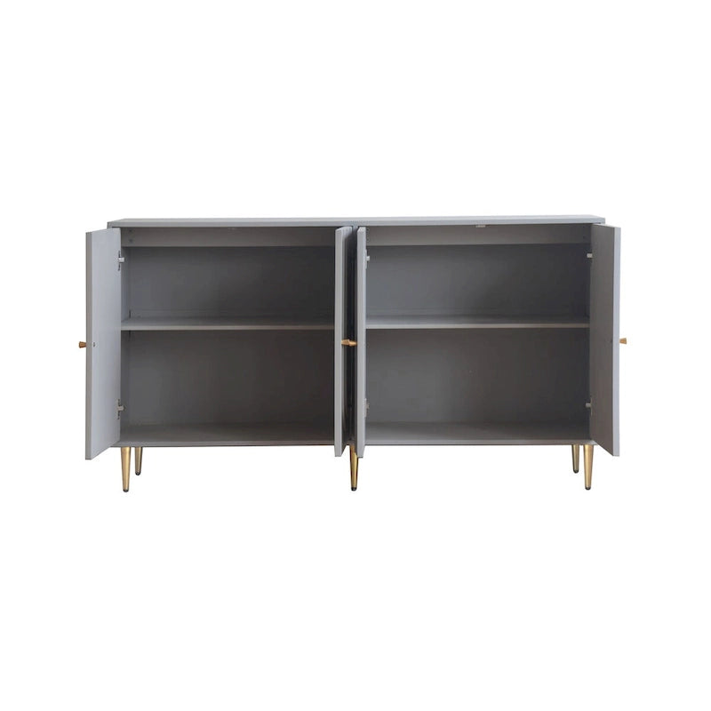 Bahut de buffet en bois laqué moderne à 4 portes