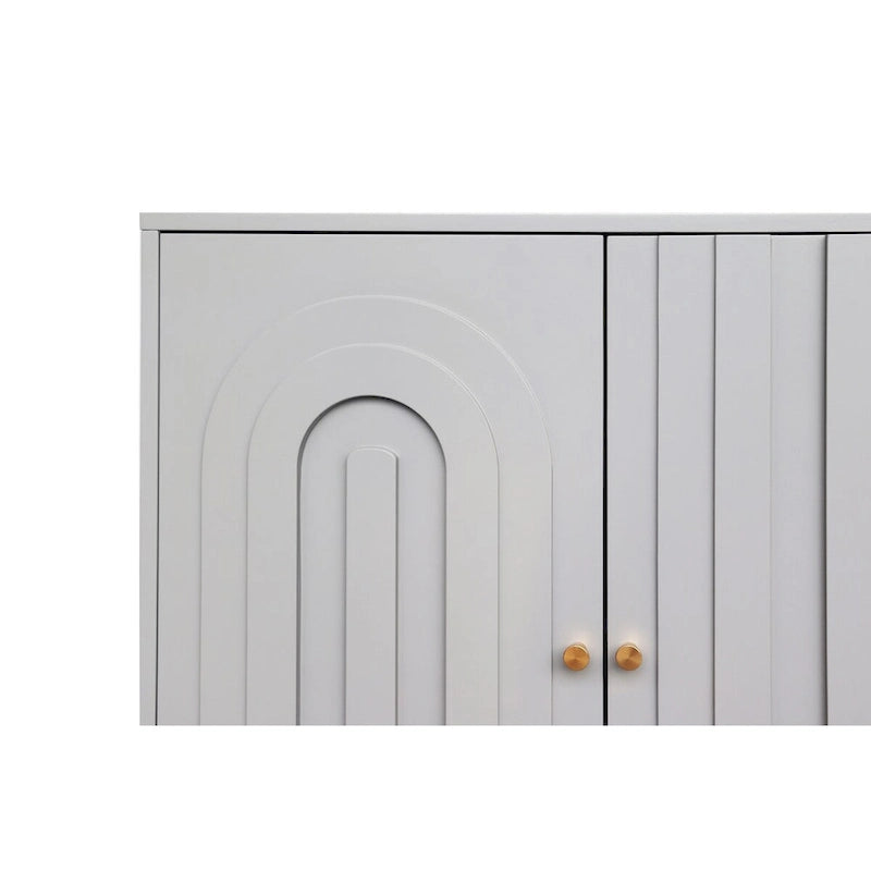 Bahut de buffet en bois laqué moderne à 4 portes