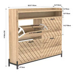 Meuble à Chaussures avec 4 Tiroirs Basculants, Range-Chaussures Étroit, en Bois H 98,5 cm
